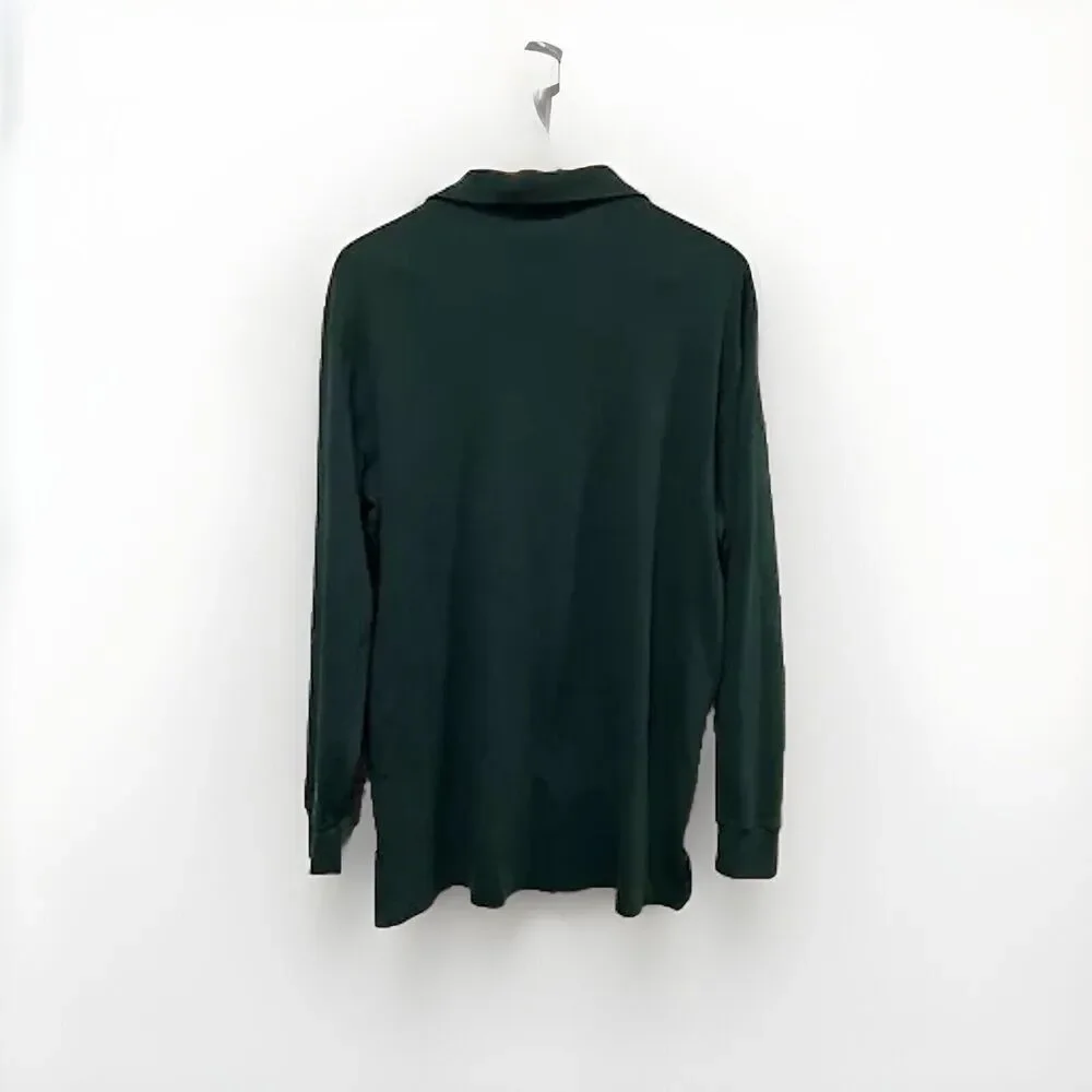 Vintage Polo Ralph Lauren Men's Large Long Sleeve Polo Shirt Green